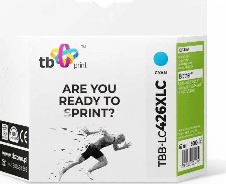 TB Print Συμβατό Μελάνι Εκτυπωτή InkJet Brother LC426XLC Κυανό 1τμχ TBB-LC426XLC - Image 1