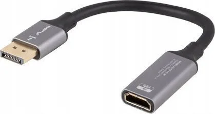 20250311153448_b469d98e Προσαρμογέας Καλωδίου Lanberg Displayport M > Hdmi F 8k Καλώδιο 20cm Ασημί - Image 1