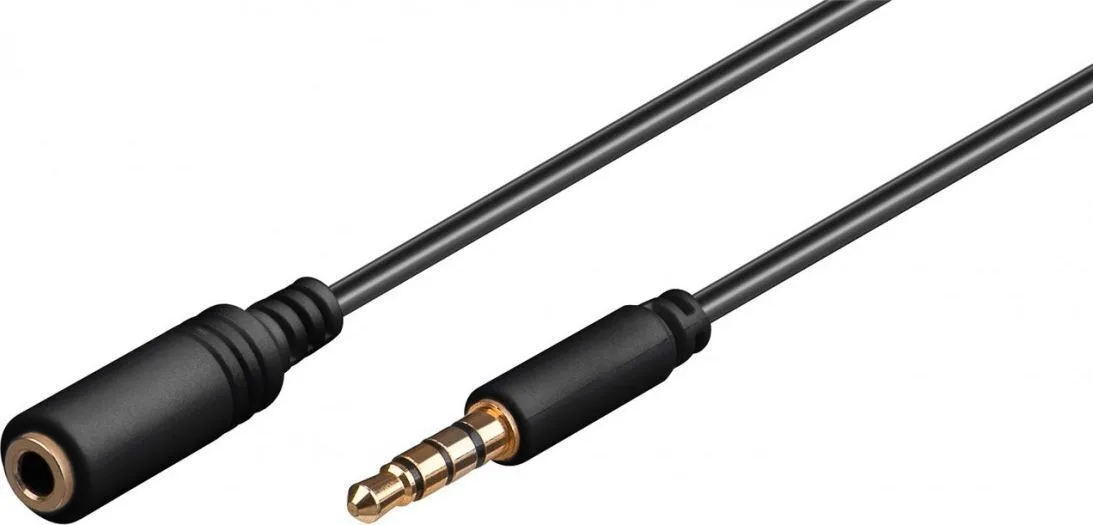 Goobay Καλώδιο 3.5mm male - 3.5mm female Μαύρο 1.5m (62478) - Image 1