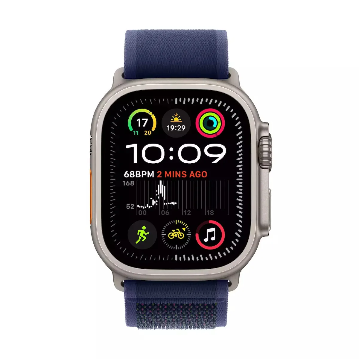 Apple Watch Ultra 2 2024 Titanium 49mm Αδιάβροχο με eSIM και Παλμογράφο (Natural με Blue Trail Loop - M/L) - Image 1