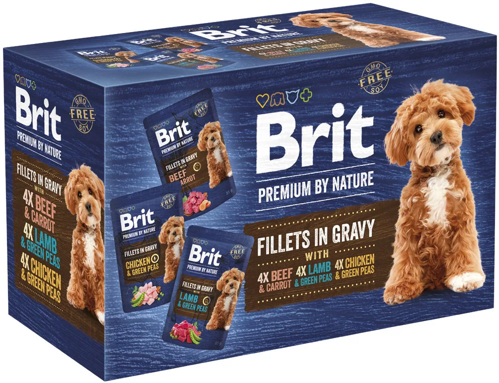 Brit Premium Υγρή Τροφή Σκύλων σε Φακελάκι με Κρέας και Βοδινό 1020gr - Image 1