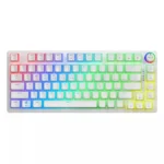 Savio Phenix Yellow Pudding Ασύρματο Gaming Μηχανικό Πληκτρολόγιο 75% με Gateron Yellow Pro διακόπτες και RGB φωτισμό (Αγγλικό US) Λευκό