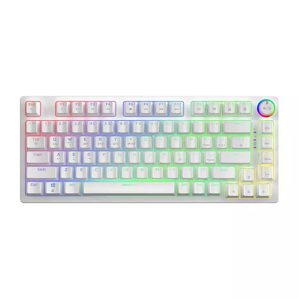 Savio Phenix Ασύρματο Gaming Μηχανικό Πληκτρολόγιο 75% με Gateron Yellow Pro διακόπτες και RGB φωτισμό (Αγγλικό US) Λευκό - Image 1