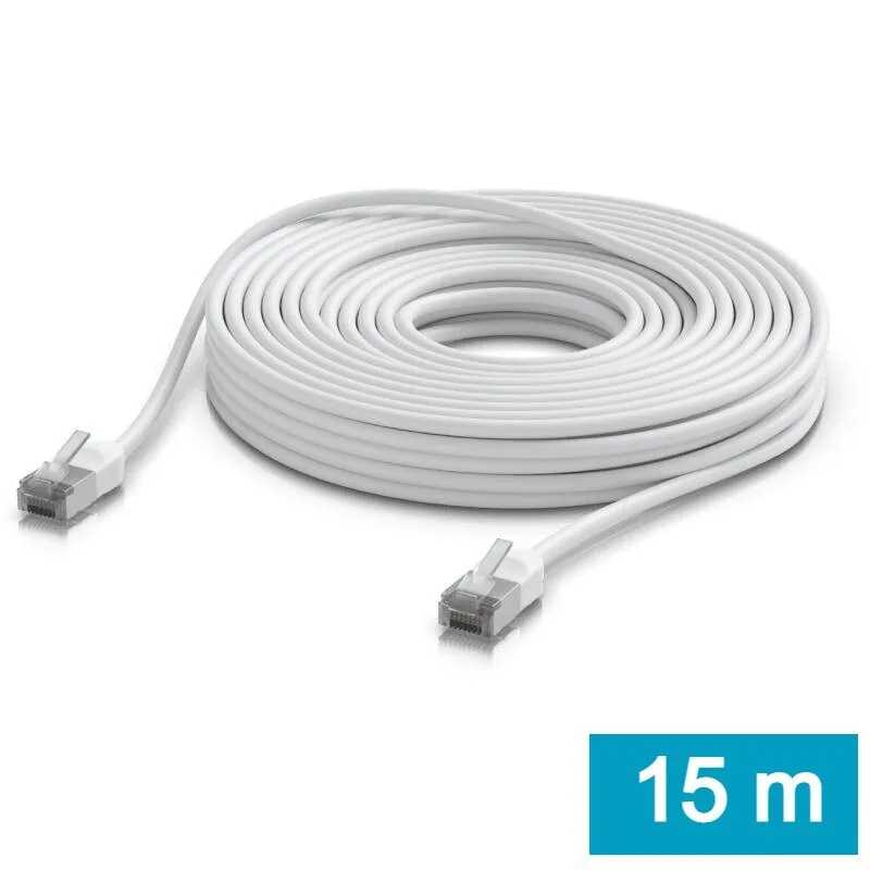 Ubiquiti U/UTP Cat.6a Καλώδιο Δικτύου Ethernet εξωτερικού χώρου 15m Λευκό 1τμχ UACC-Cable-Patch-Outdoor-C6A-15M-W - Image 1