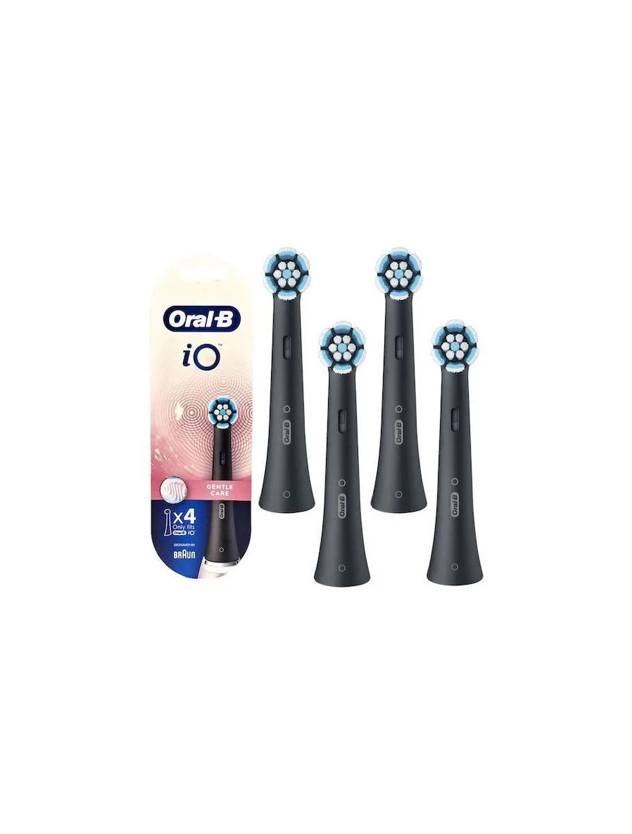20250319143740_oral_b_io_gentle_care_sanfte_antallaktikes_kefales_gia_ilektriki_odontovourtsa_4tmch Oral-B iO Gentle Care Ανταλλακτικές Κεφαλές για Ηλεκτρική Οδοντόβουρτσα Black 4τμχ - Image 1