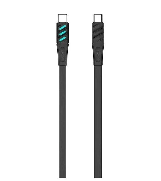 Havit USB 2.0 Cable USB-C male - USB-C 27W PD Μαύρο 1m CB6255 - Image 1