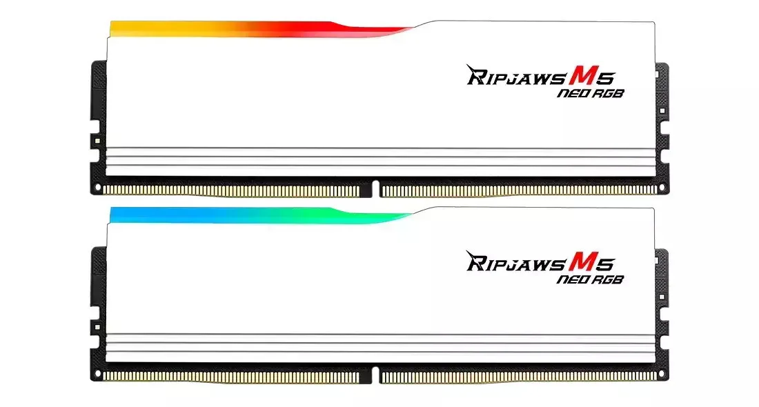 G.Skill Ripjaws M5 Neo RGB DDR5 64GB RAM με 2x32GB Modules και Ταχύτητα 6000 για Desktop F5-6000J2836G32GX2-RM5NRW - Image 1
