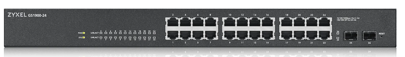 Zyxel GS1900-24 v1 Managed L2 Switch με 24 Θύρες Gigabit (1Gbps) Ethernet και 2 SFP Θύρες - Image 1