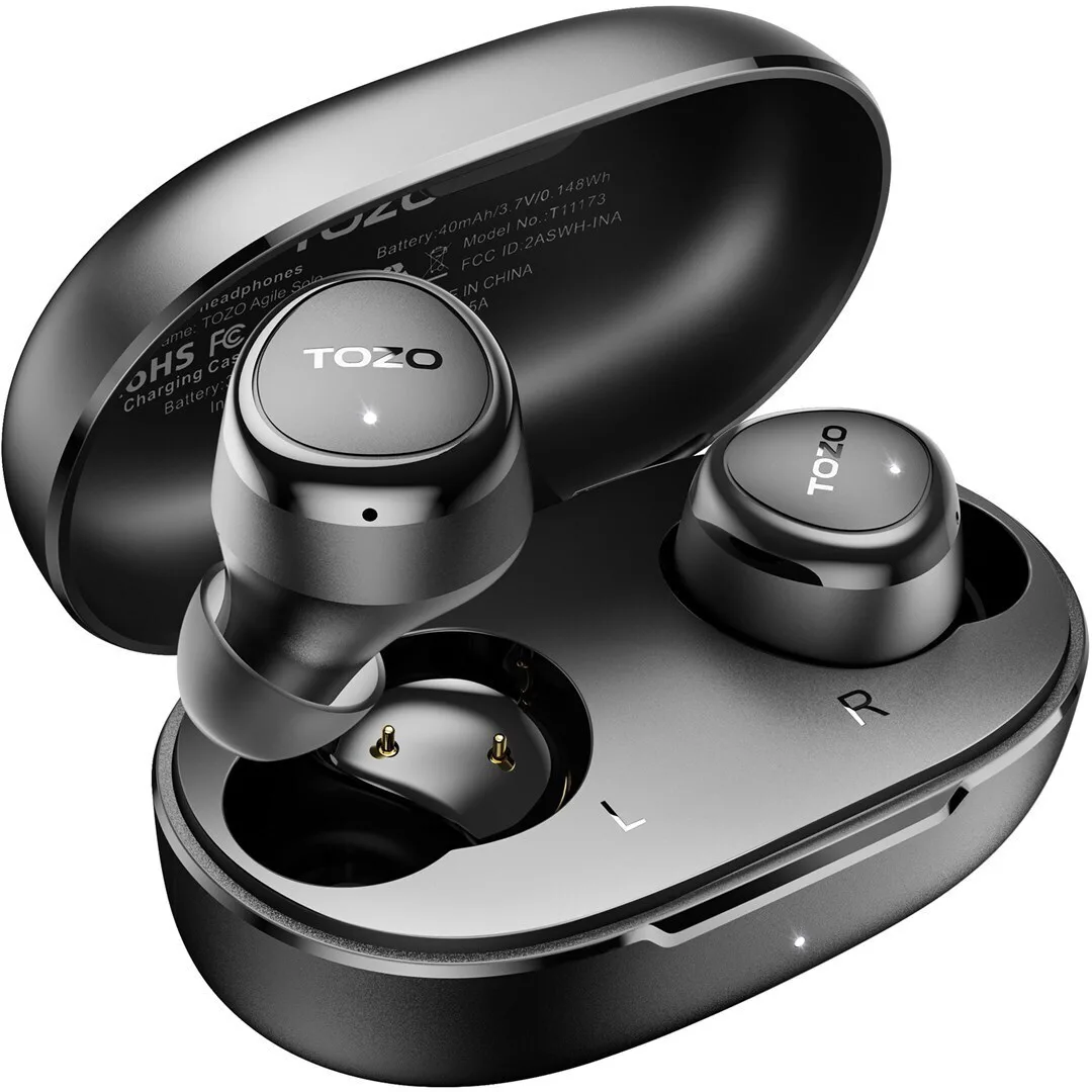Tozo Agile Solo In-ear Bluetooth Handsfree Ακουστικά με Θήκη Φόρτισης Μαύρα - Image 1