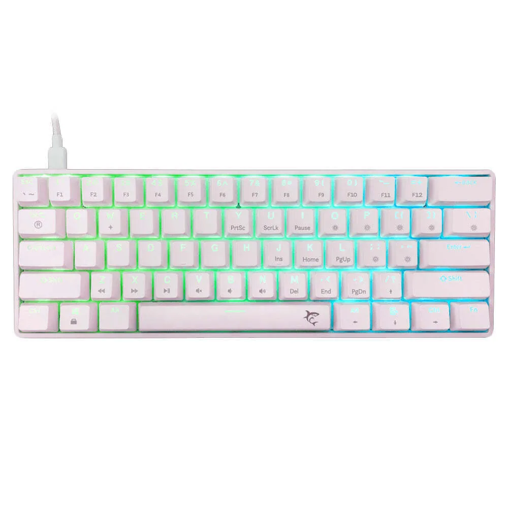 White Shark Shinobi 2 Gaming Μηχανικό Πληκτρολόγιο 40% με Custom Blue διακόπτες και RGB φωτισμό (Αγγλικό US) Λευκό - Image 1