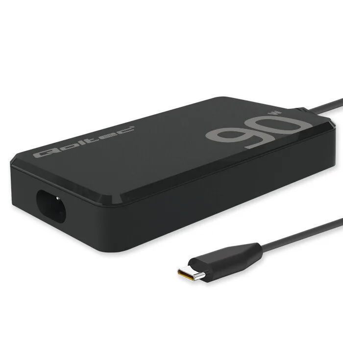 Φορτιστής 90w Gan Super Fast Slim Pd 5-20v 4.5a Usb-c 3.1 Laptop Macbook Smartphone Qoltec - Image 1