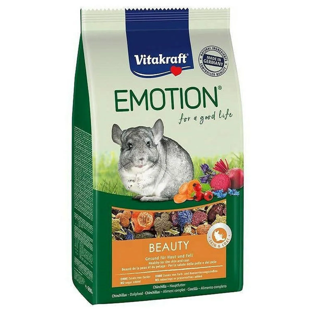 Vitakraft Τροφή για Τσιντσιλά με Λαχανικά Emotion Beauty 600gr DMZVKAKAR0002 - Image 1