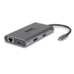 Hamlet HDKC-PD400D USB-C Docking Station με HDMI/DisplayPort 4K PD Ethernet και σύνδεση 2 Οθονών Γκρι