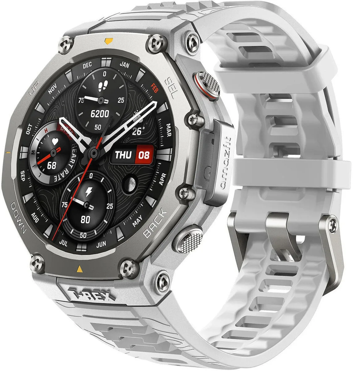 Amazfit T-Rex 3 Stainless Steel 48mm Αδιάβροχο Smartwatch με Παλμογράφο (Hazy Gray) - Image 1