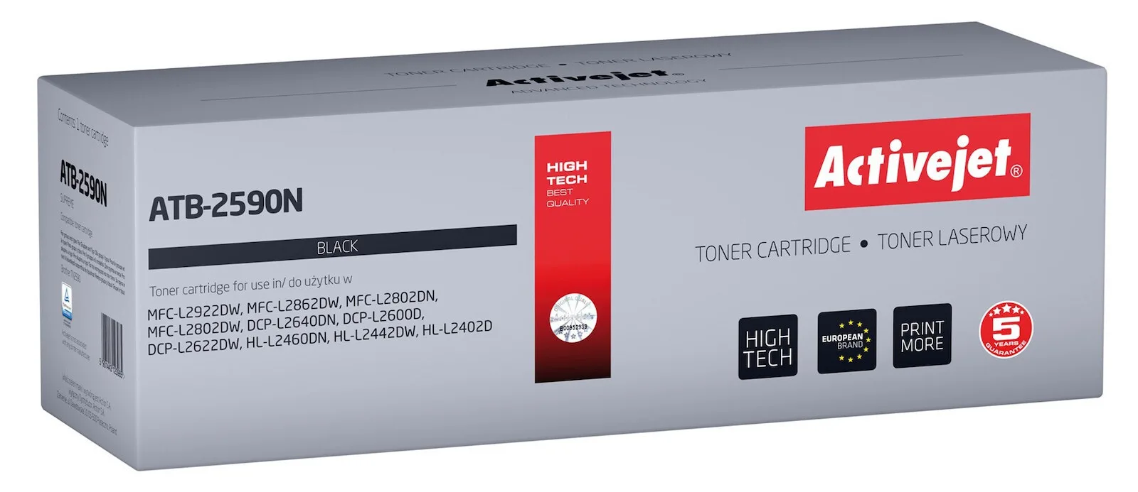 Active Jet Replacement Συμβατό Toner για Laser Εκτυπωτή Brother TN2590 Μαύρο (ATB-2590N) - Image 1