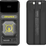 Awei P77K Power Bank 12000mAh 22.5W με 2 Θύρες USB-A Μαύρο