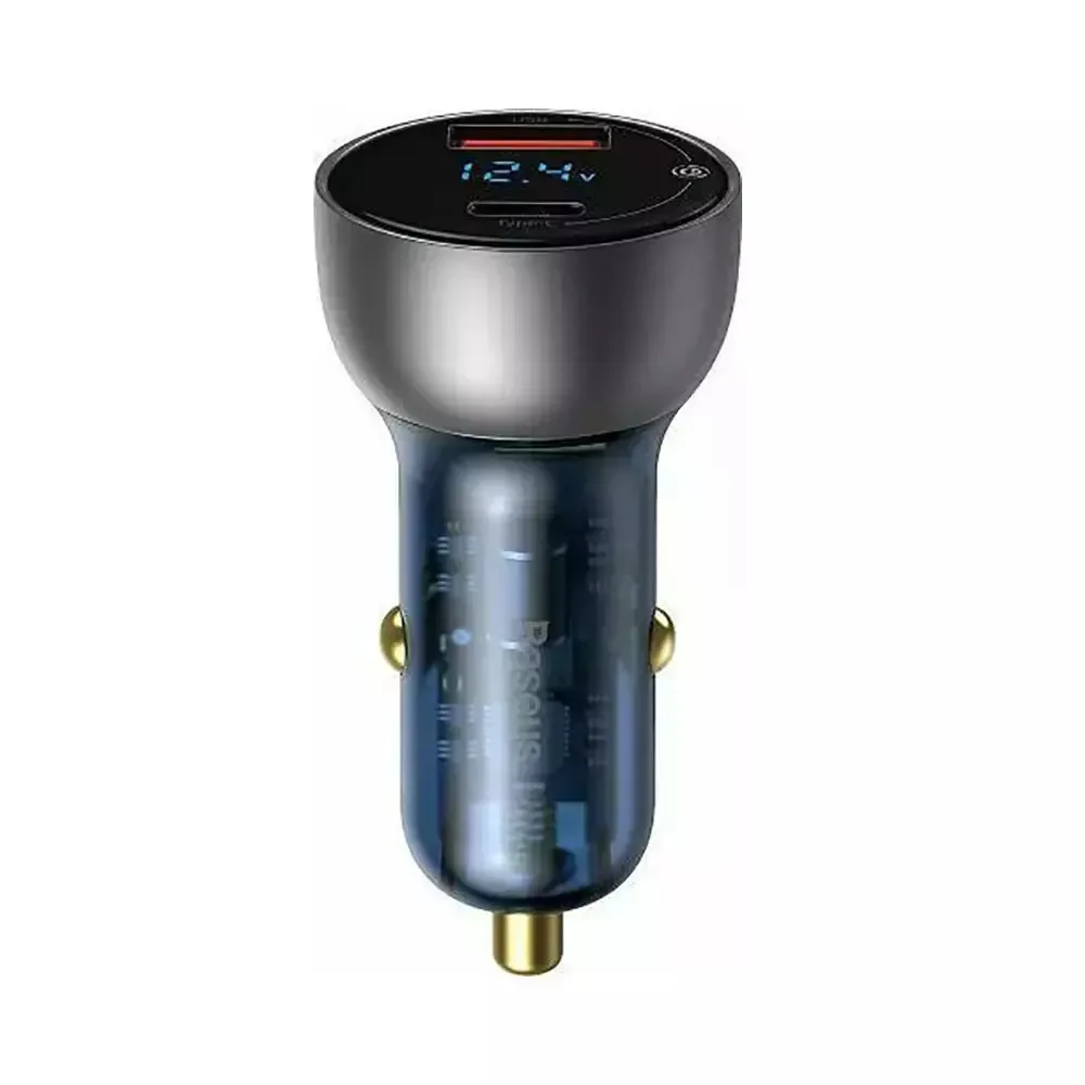 Baseus Φορτιστής Αυτοκινήτου 65W 5A Γρήγορης Φόρτισης με Θύρες: 1xUSB 1xType-C Γκρι Χρώμα CCKX-C0A - Image 1