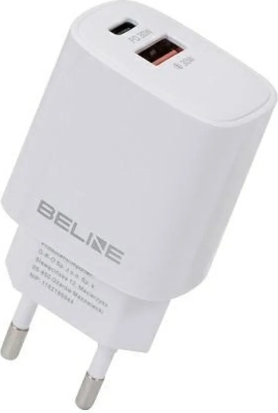 Beline Φορτιστής Χωρίς Καλώδιο με Θύρα USB-A και Θύρα USB-C 30W Power Delivery / Quick Charge 3.0 Λευκός (U03) - Image 1