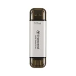 Transcend ESD310S 512GB USB 3.2 SSD Stick με σύνδεση USB-A & USB-C Ασημί