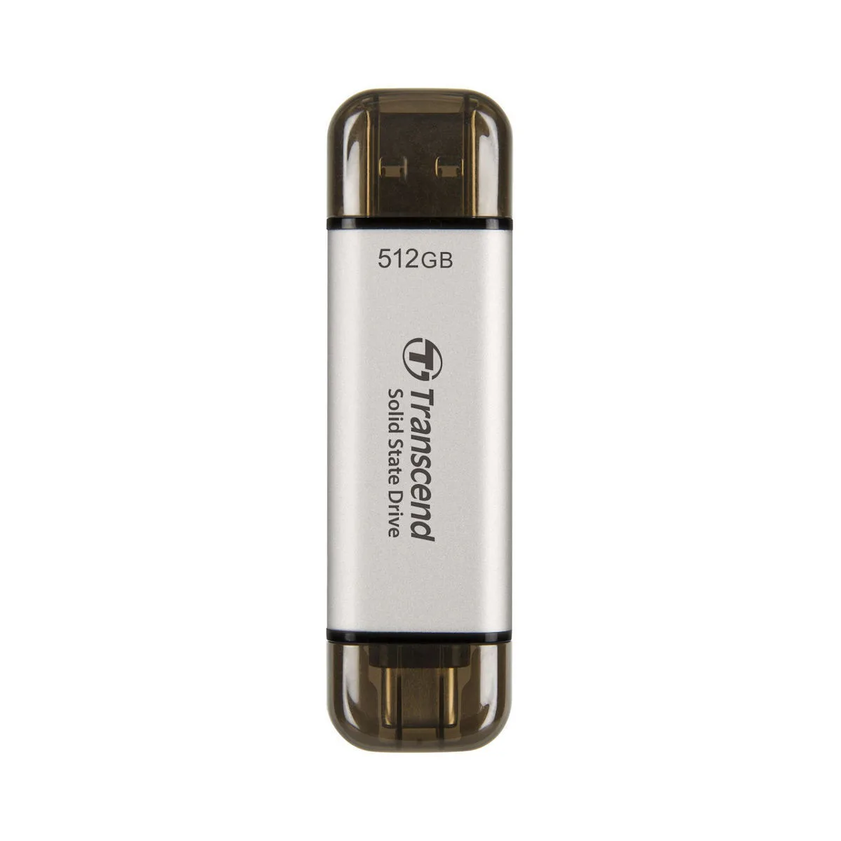 Transcend ESD310S 512GB USB 3.2 SSD Stick με σύνδεση USB-A & USB-C Ασημί - Image 1