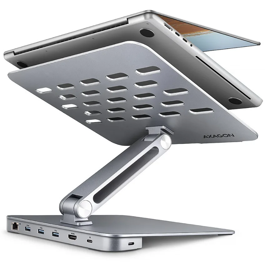 Axagon USB-C Docking Station με HDMI 4K PD Ethernet Ασημί (HMC-STND) - Image 1