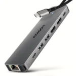 Axagon USB-C Docking Station με HDMI 4K PD Ethernet και σύνδεση 2 Οθονών Γκρι (HMC-7HX2)