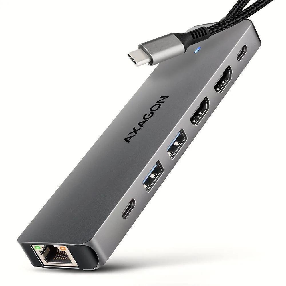 20250425161330_axagon_usb_c_docking_station_me_hdmi_4k_pd_ethernet_kai_syndesi_2_othonon_gri_hmc_7hx2 Axagon USB-C Docking Station με HDMI 4K PD Ethernet και σύνδεση 2 Οθονών Γκρι (HMC-7HX2) - Image 1