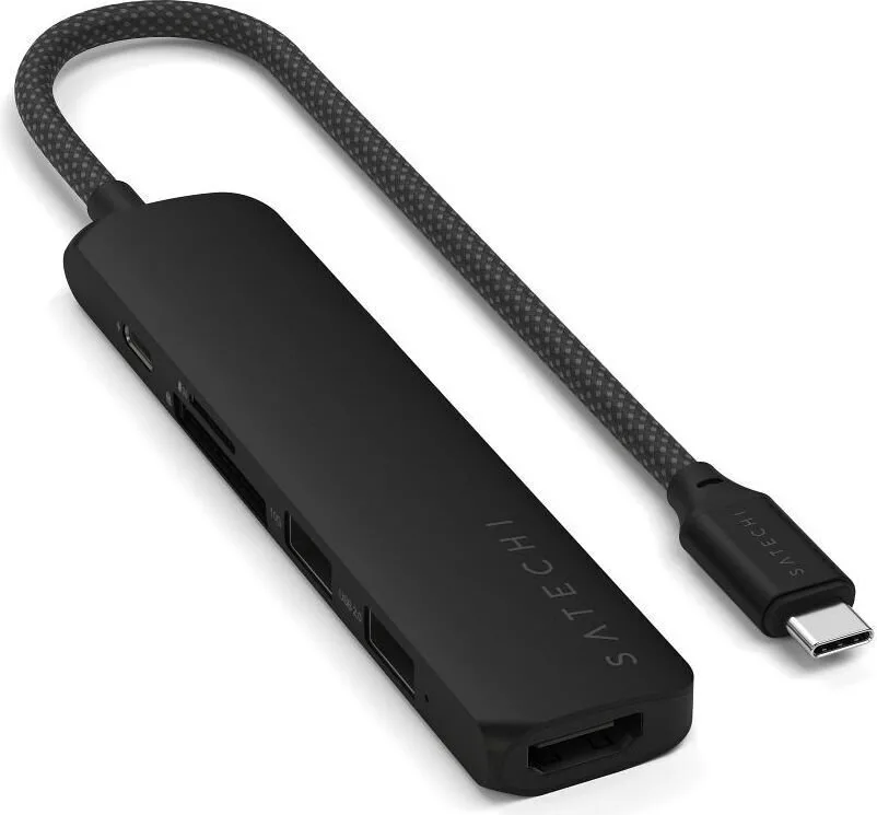 20250428171417_satechi_st_p6sk_usb_a_usb_c_docking_station_me_hdmi_4k_pd_mayro Satechi ST-P6SK USB-A / USB-C Docking Station με HDMI 4K PD Μαύρο - Image 1