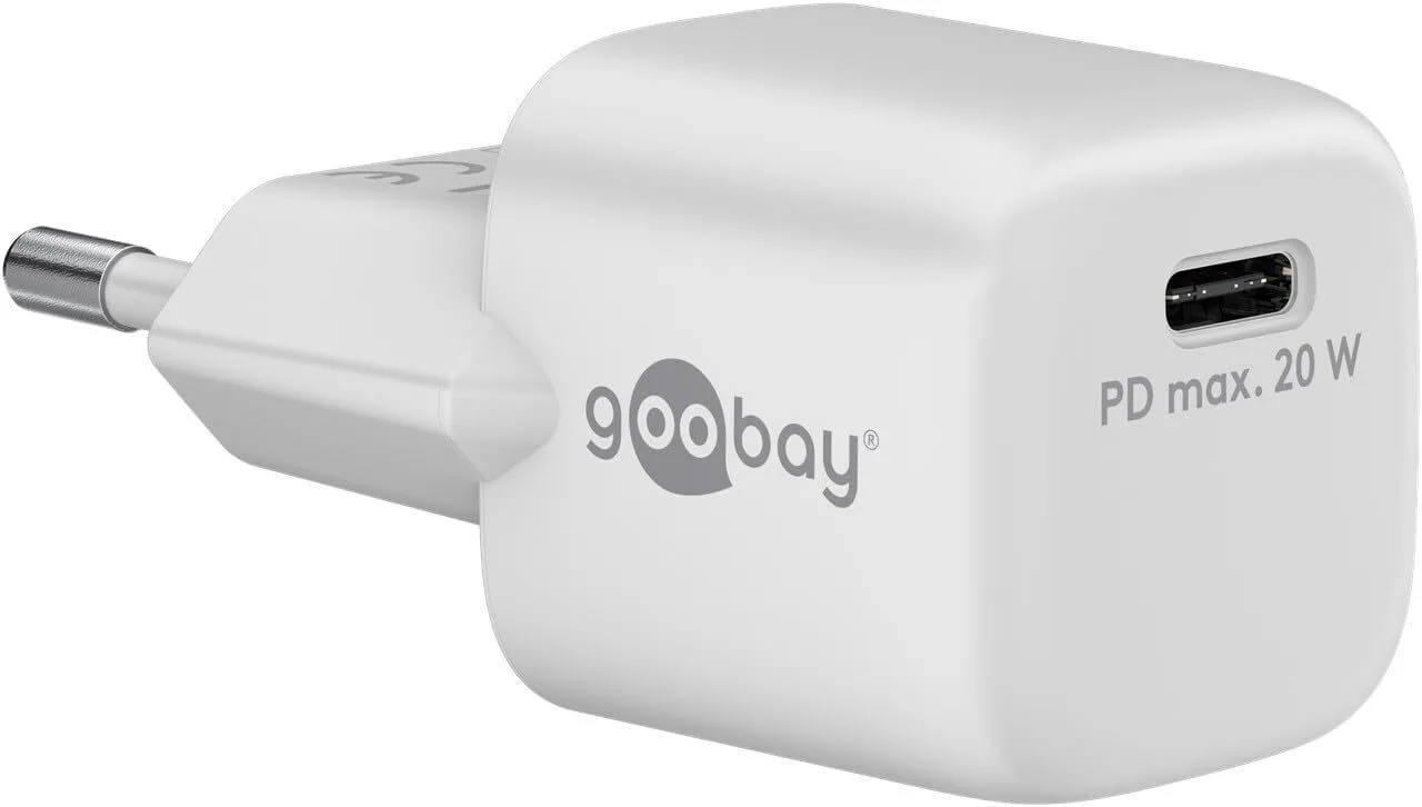 Goobay Φορτιστής Χωρίς Καλώδιο GaN με Θύρα USB-C 20W Power Delivery Λευκός (65404) - Image 1