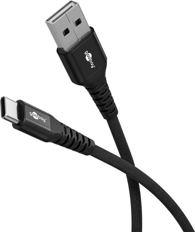 Goobay Braided USB 2.0 Cable USB-C male - USB-C / USB-A 60W Μαύρο 3m (74528) - Image 1