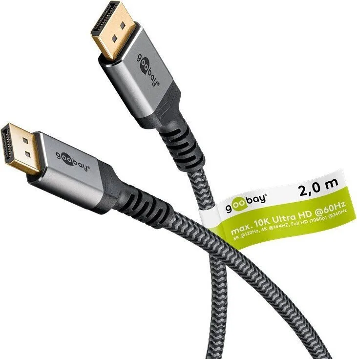 Goobay Cable DisplayPort male - DisplayPort male 2m Γκρι (75680) - Image 1