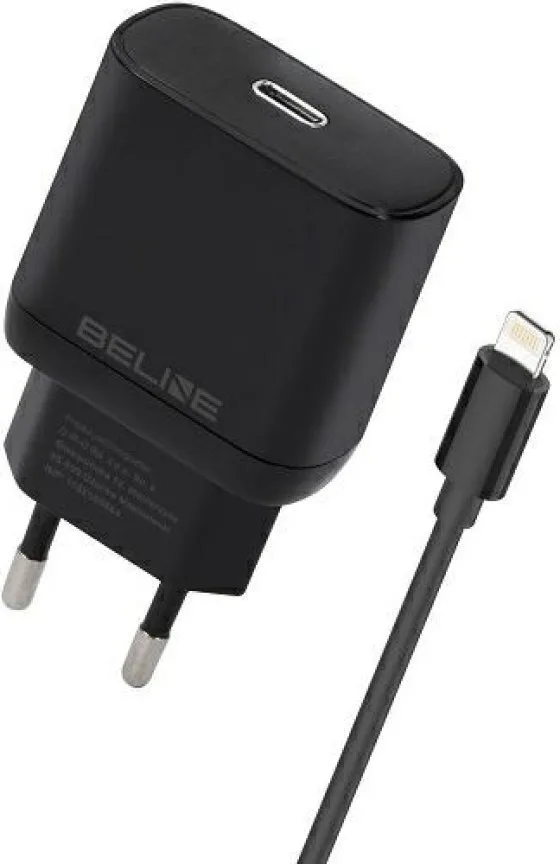Beline Φορτιστής με Θύρα USB-C και Καλώδιο USB-C - Lightning 30W Power Delivery Μαύρος (U03) - Image 1