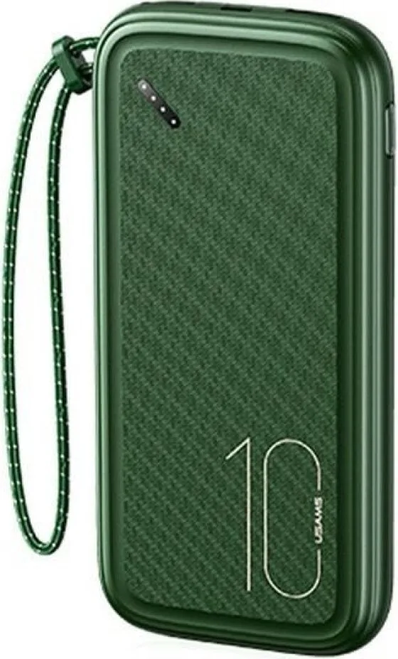 Usams PB56 Power Bank 10000mAh με 2 Θύρες USB-A Dark Green - Image 1