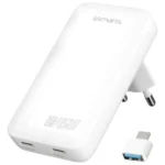 4Smarts Φορτιστής Χωρίς Καλώδιο GaN με 2 Θύρες USB-A 45W Power Delivery Λευκός (FlatPlug Slim)