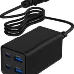 Gembird Βάση Φόρτισης GaN με 2 Θύρες USB-A και 2 Θύρες USB-C 65W Power Delivery / Quick Charge 3.0 σε Μαύρο χρώμα (TA-UC-2A2C-PD65-01-BK)
