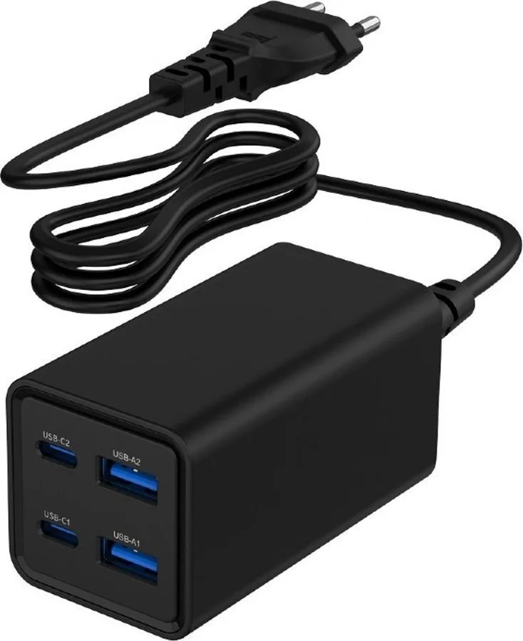 Gembird Βάση Φόρτισης GaN με 2 Θύρες USB-A και 2 Θύρες USB-C 65W Power Delivery / Quick Charge 3.0 σε Μαύρο χρώμα (TA-UC-2A2C-PD65-01-BK) - Image 1