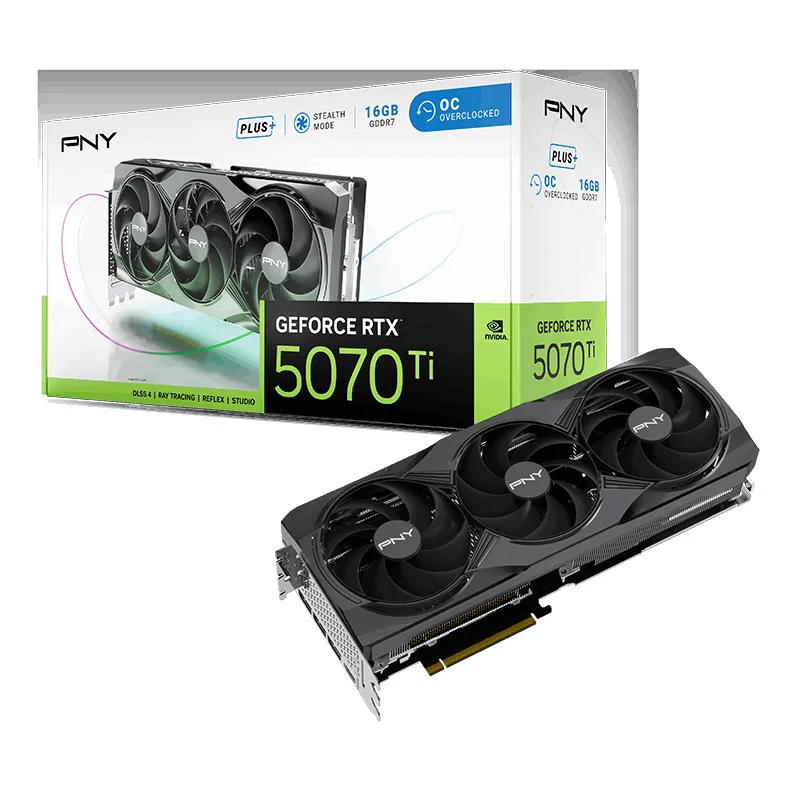 PNY GeForce RTX 5070 Ti 16GB GDDR7 Overclocked Triple Fan Plus Κάρτα Γραφικών VCG5071T16TFXPB1-O - Image 1