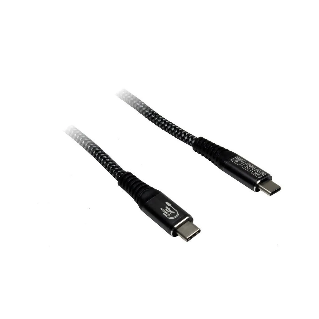 Inter-Tech USB 2.0 Cable USB-C male - USB-C 240W PD Μαύρο 3m - Image 1