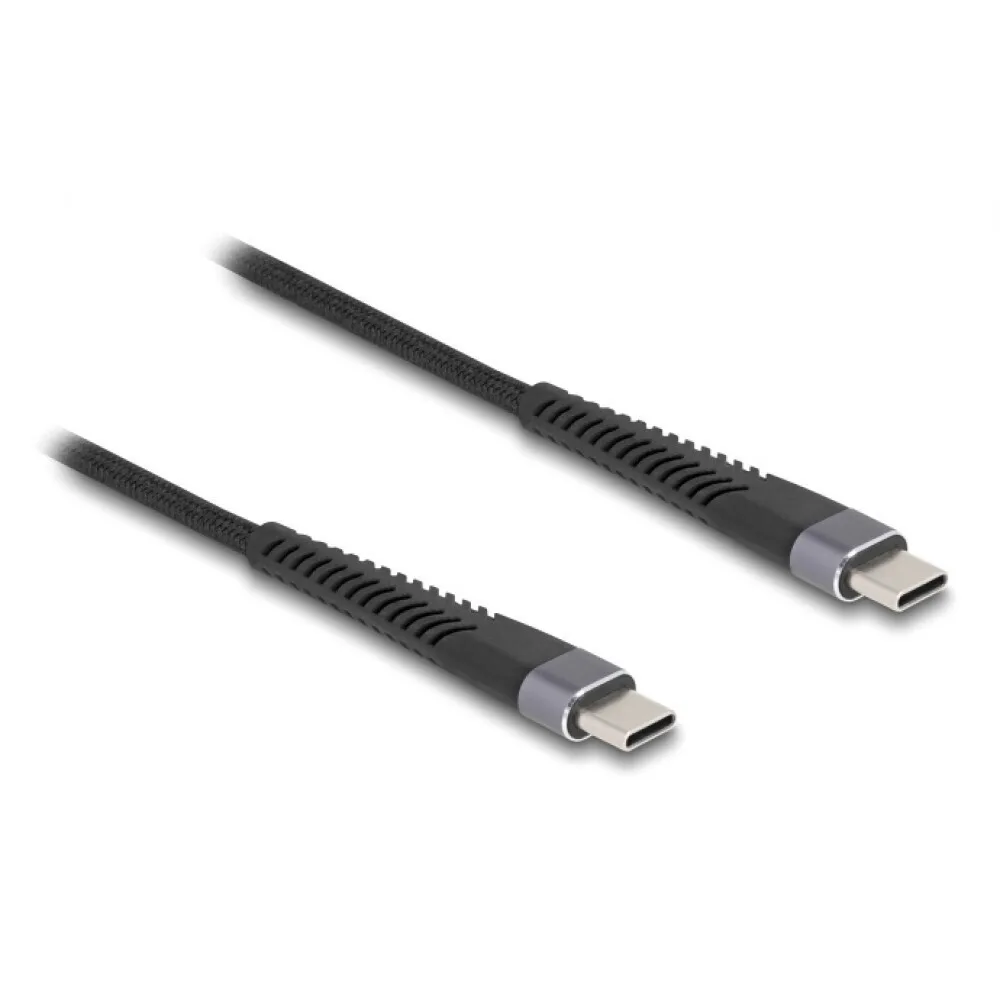 DeLock Braided USB 2.0 Cable USB-C male - USB-C 60W PD Μαύρο 2m 81125 - Image 1