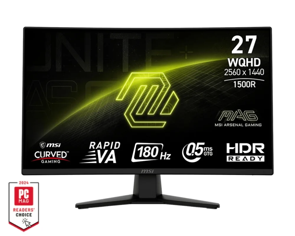 MSI MAG 274CQF VA HDR Curved Gaming Monitor 27" QHD 2560x1440 180Hz με Χρόνο Απόκρισης 0.5ms GTG - Image 1