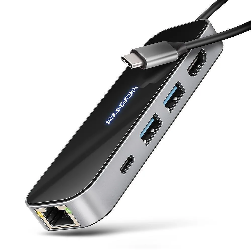 Axagon USB-C Docking Station με HDMI 4K PD Ethernet Μαύρο (HMC-6GLN) - Image 1