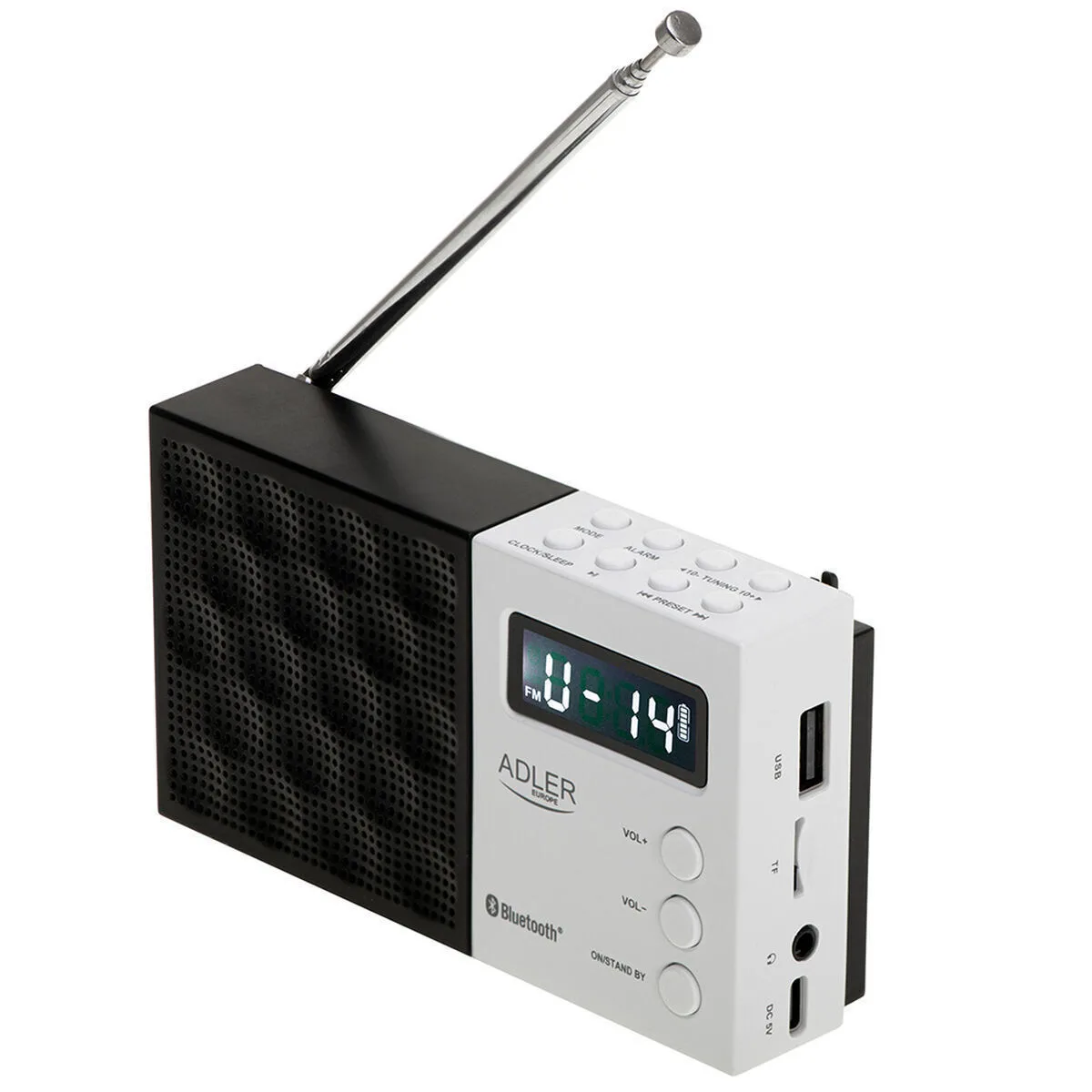 Adler AD 1908 Φορητό Ραδιόφωνο Επαναφορτιζόμενο με Bluetooth και USB Μαύρο - Image 1