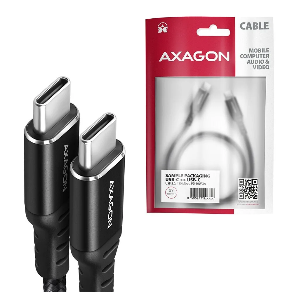 Axagon USB 2.0 Cable USB-C male - USB-C 60W Μαύρο 15m (AKAXNTUCMCM15AB) - Image 1