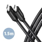 Axagon Braided USB 3.2 Cable USB-C male - USB-C 60W Μαύρο 1.5m (BUCM3-CM15AB)