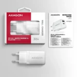 Axagon Φορτιστής Χωρίς Καλώδιο 30W Power Delivery / Quick Charge 3.0 Λευκός (AZAXNLSACUPQ30W)