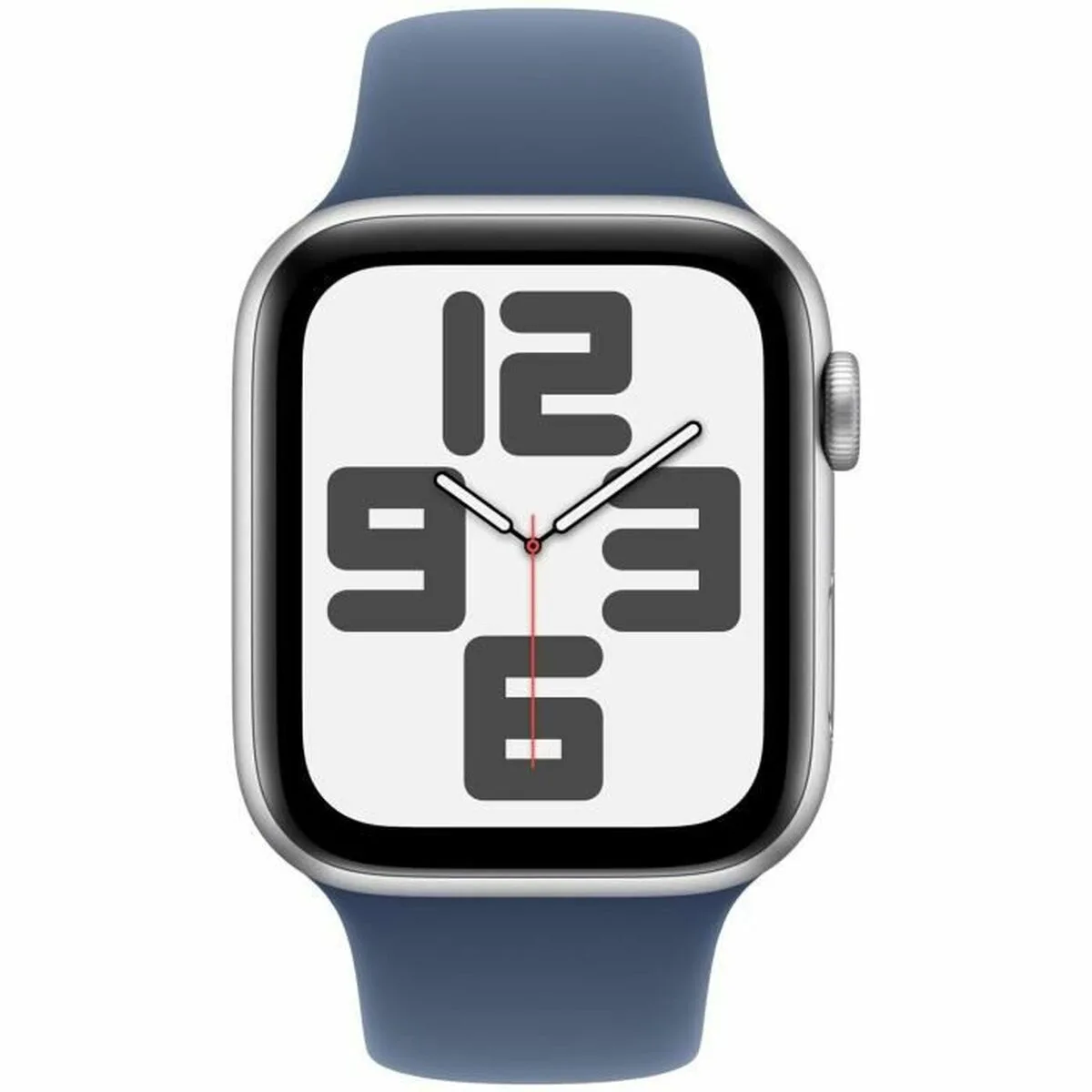Apple Watch SE 2024 Aluminium 44mm Αδιάβροχο με Παλμογράφο (Silver με Denim Sport Band - S/M) - Image 1