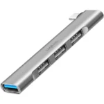LogiLink USB 3.2 Hub 4 Θυρών με σύνδεση USB-C / USB-A Γκρι (UA0437)