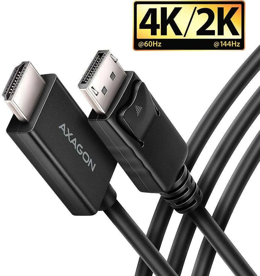 Axagon Cable DisplayPort male - HDMI male 1.8m Μαύρο - Image 1