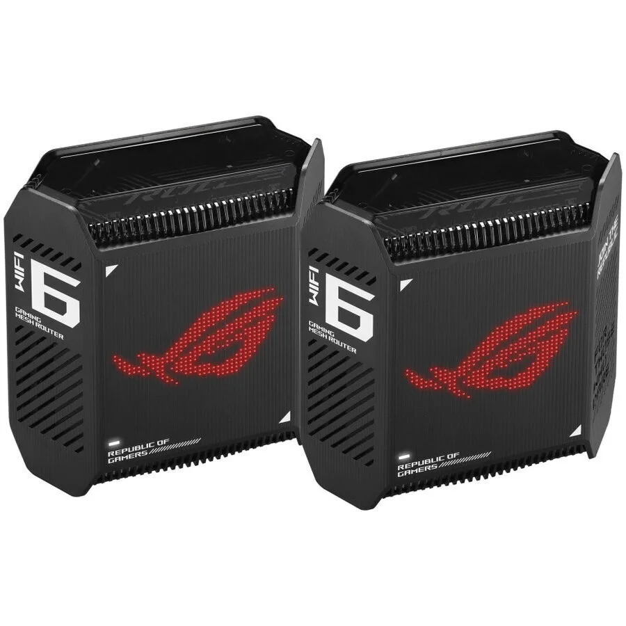 Asus ROG Rapture GT6 WiFi Mesh Network Access Point Wi‑Fi 6 Tri Band (2.4 & 5 & 5GHz) σε Διπλό Kit Μαύρο - Image 1