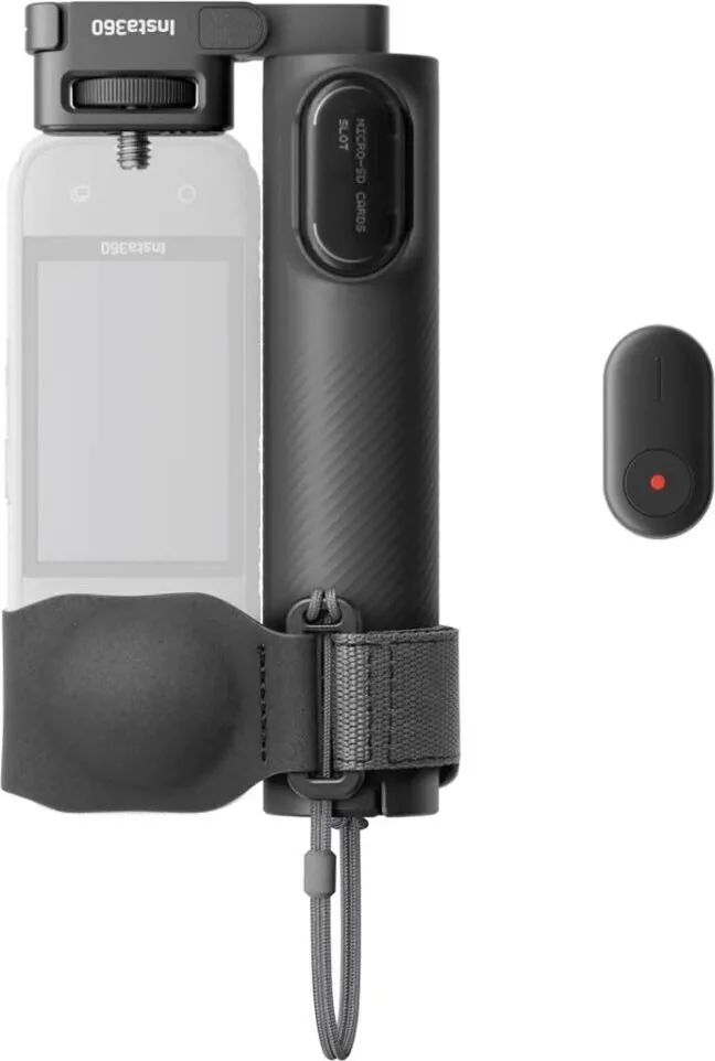 20250704155900_insta360_foldable_2_in_1_selfie_stick_remote_kit_1_4_mount_mini_remote_to_control_camera Insta360 Foldable 2-in-1 Selfie Stick Remote Kit 1/4" Mount Mini Remote To Control Camera - Image 1